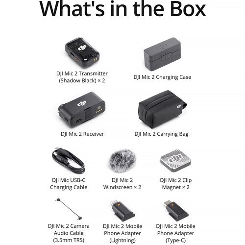 DJI Mic 2 Compact Digital Wireless Microphone System/Recorder for Camera & Smartphone - Image 4