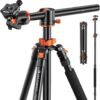K&F Detachable Monopod Tripod T254A8+BH-28L with Extension